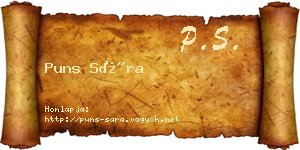 Puns Sára névjegykártya